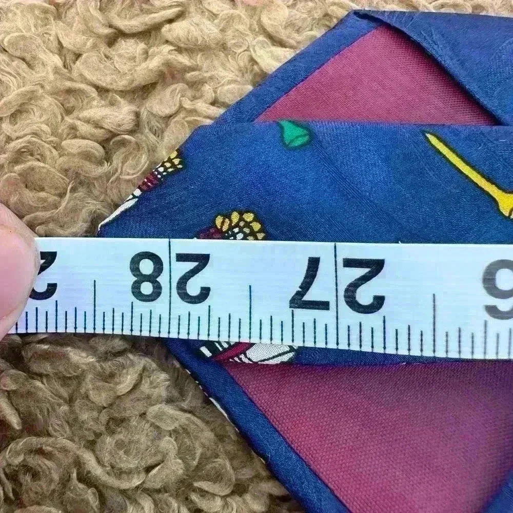 Surrey Tee Time Golf Tie | Made in USA Silk Necktie Golf Tees Novelty Print Blue - Picture 4 of 5